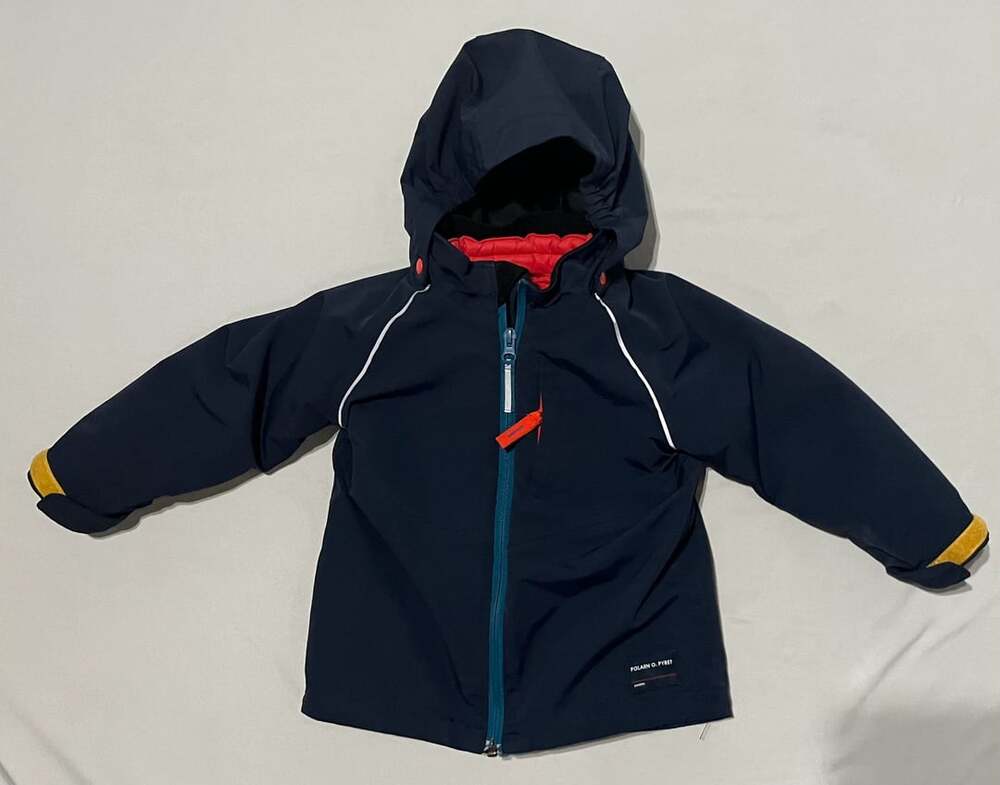 Polarn O. Pyret Waterproof Insulated Jacket Navy Blue Red Size 92 (1.5-2 Yrs)